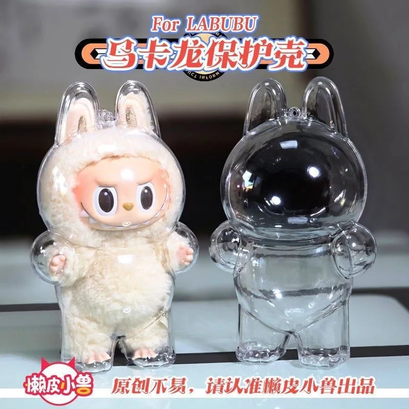 LABUBU V1 V2 transparent protective shell macaron standing protective cover dust cover doll labubu protector case