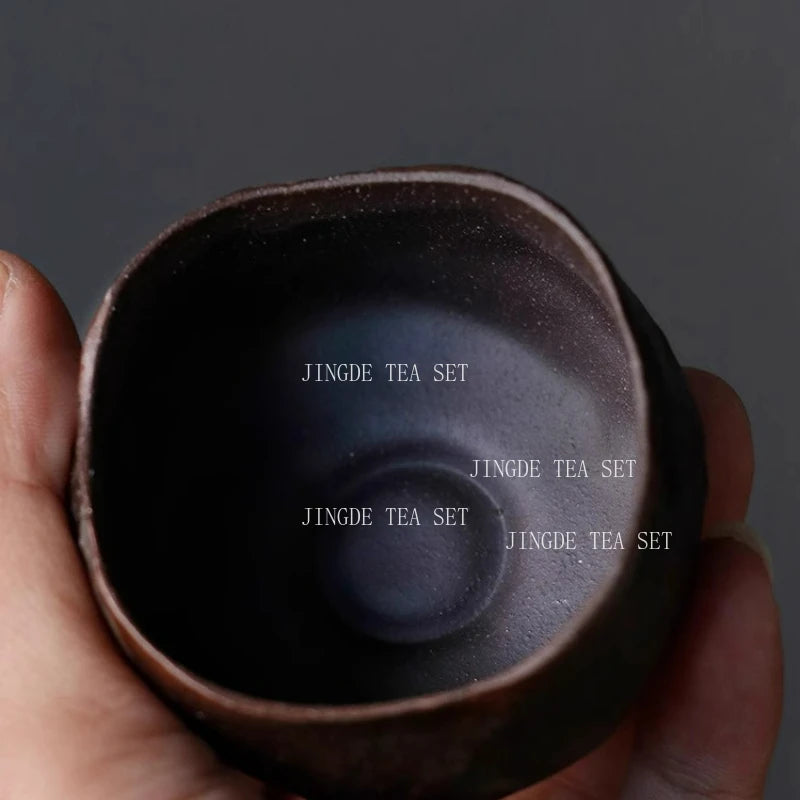 Japanese Wabi Sabi Style Rough Pottery Handmade Tea Cup Creative Retro Tea Cup Pu Erh Tea Cup