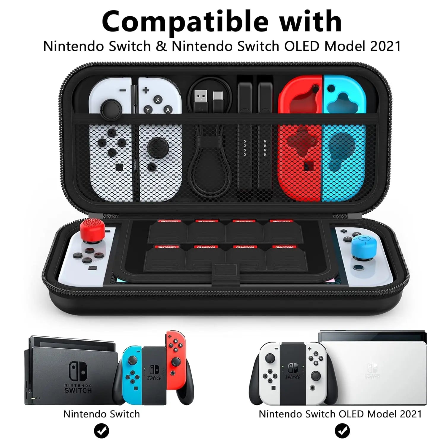 Portable Lightweight Carrying Case for Switch Console Large Capacity Waterproof Protective Storage Bag for Game Accessories