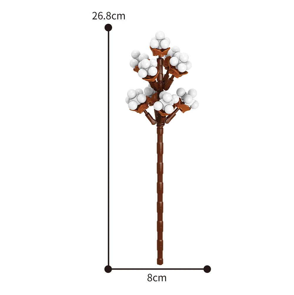 Creativity Potted Plants Bouquet Rose Lily Flower Home Desk Plant Decoration Assemble Building Blocks Bricks Toys Girls Gift
