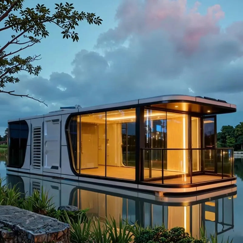 Customized Tiny House Capsule Prefab Modular Luxury Design Panoramic Window Ventilation System Smart Control