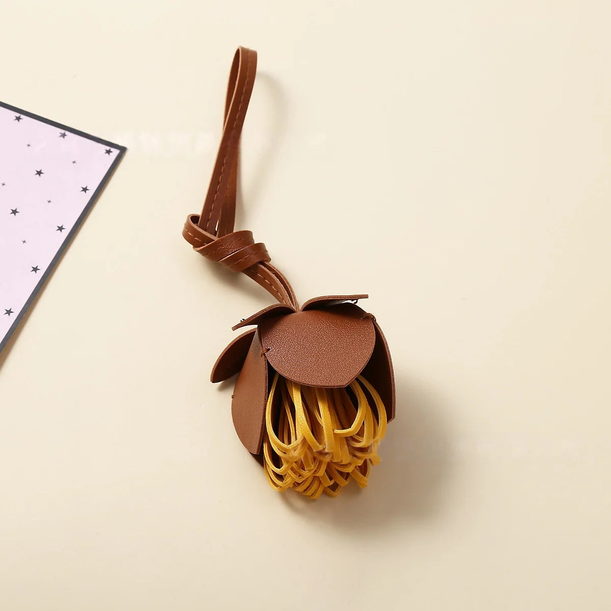 Bag Charm Flower Ball Pendant Luxury Fashion PU Leather Flower Car Pendant Decoration Bag Accessories