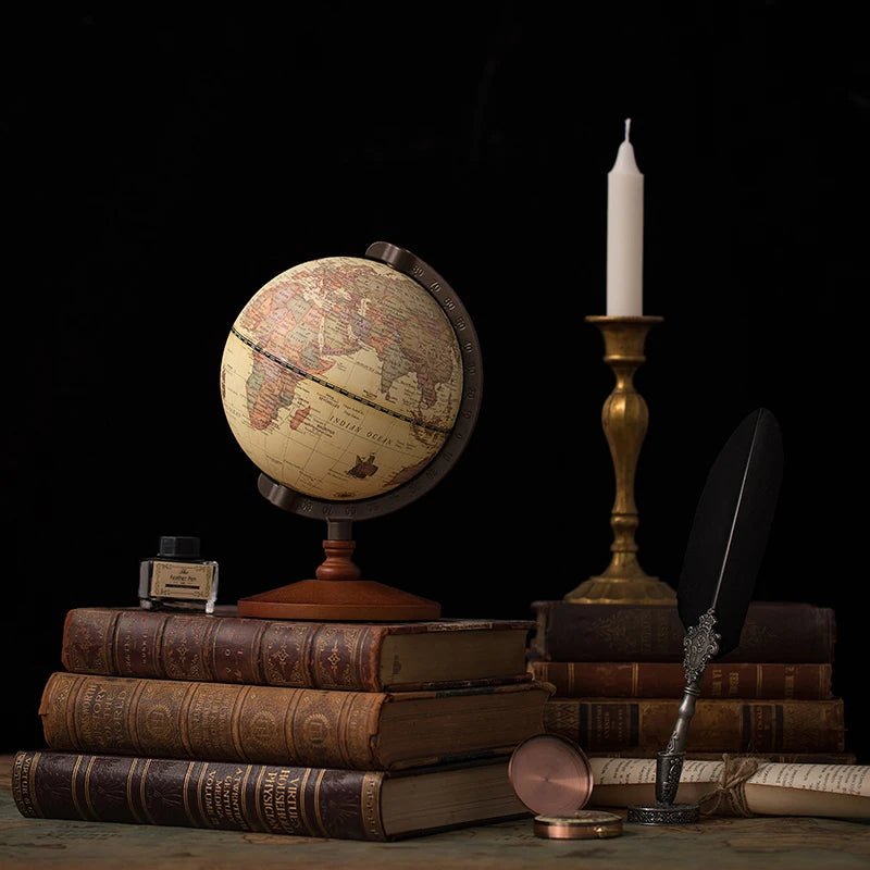 Vintage 5 Inch Earth Globe Geografia Globo Do Mapa Wooden decoration Home Ornaments