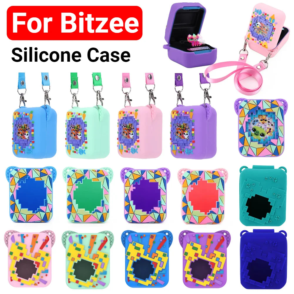 3D Cartoon Cute Silicone Carry Case for Bitzee Interactive Toy Digital Pet Washable Protective Cover Shockproof with Lanyard