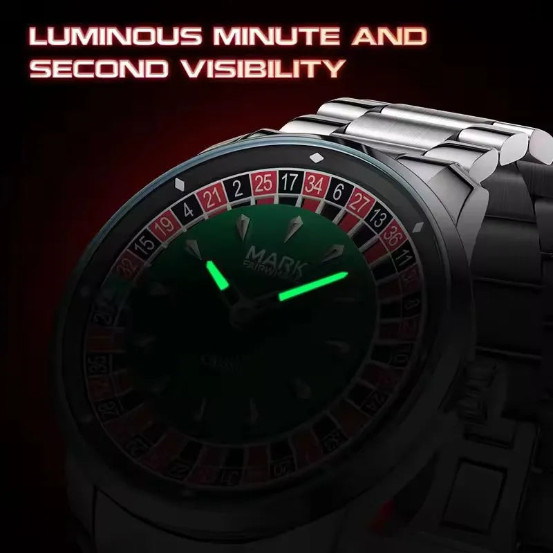 Mark Fairwhale 5031 New 2025 Top Brand Men's Watch Quartz Arabic numerals Rotating dial Wheel Automatic Watch Diamond Luminous