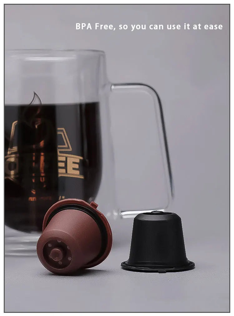 3/6PCS Refillable Reusable Nespresso Coffee Capsule Reutilisable Nespresso Pods with a Spoon a Brush