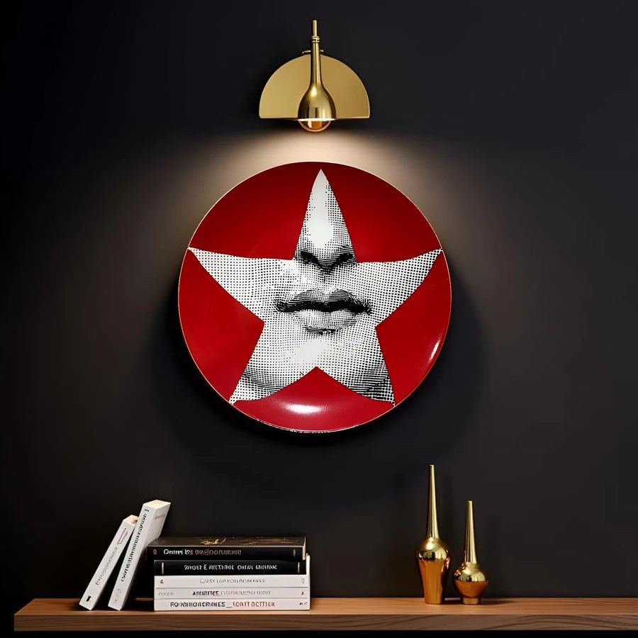1 piece, red Italian style series - ceramic decorative panel, non food use, suitable for home, living room, holiday decoration