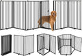 6-Panel Freestanding Dog Gate with Door, 120''W Foldable Pet Fence for Indoor/Outdoor Use, 32''H Tall