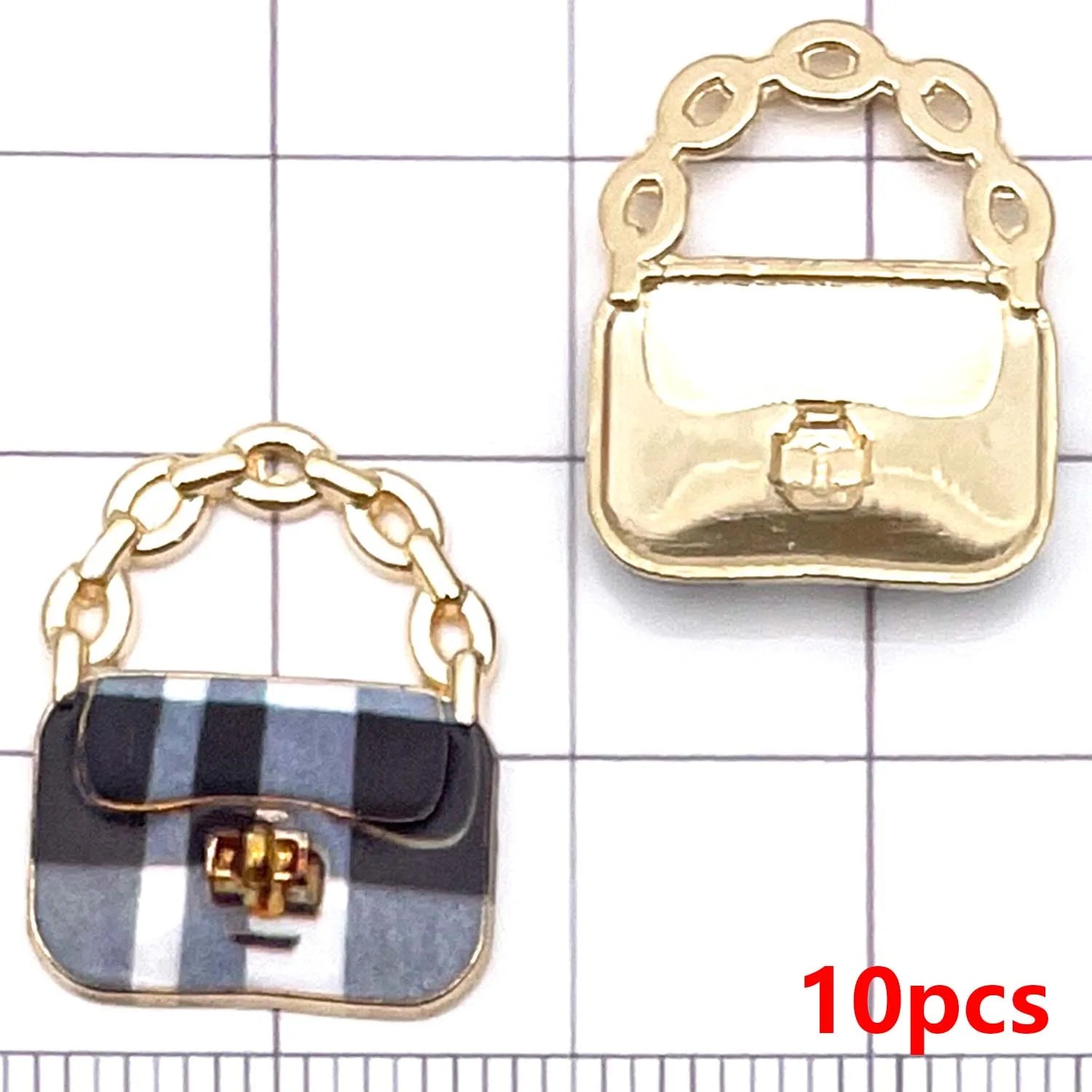 10pcs Colorful Fashion Women's Handbag Charms Alloy Pendants for DIY Bracelets Necklaces Earrings Jewelry Making Accessories