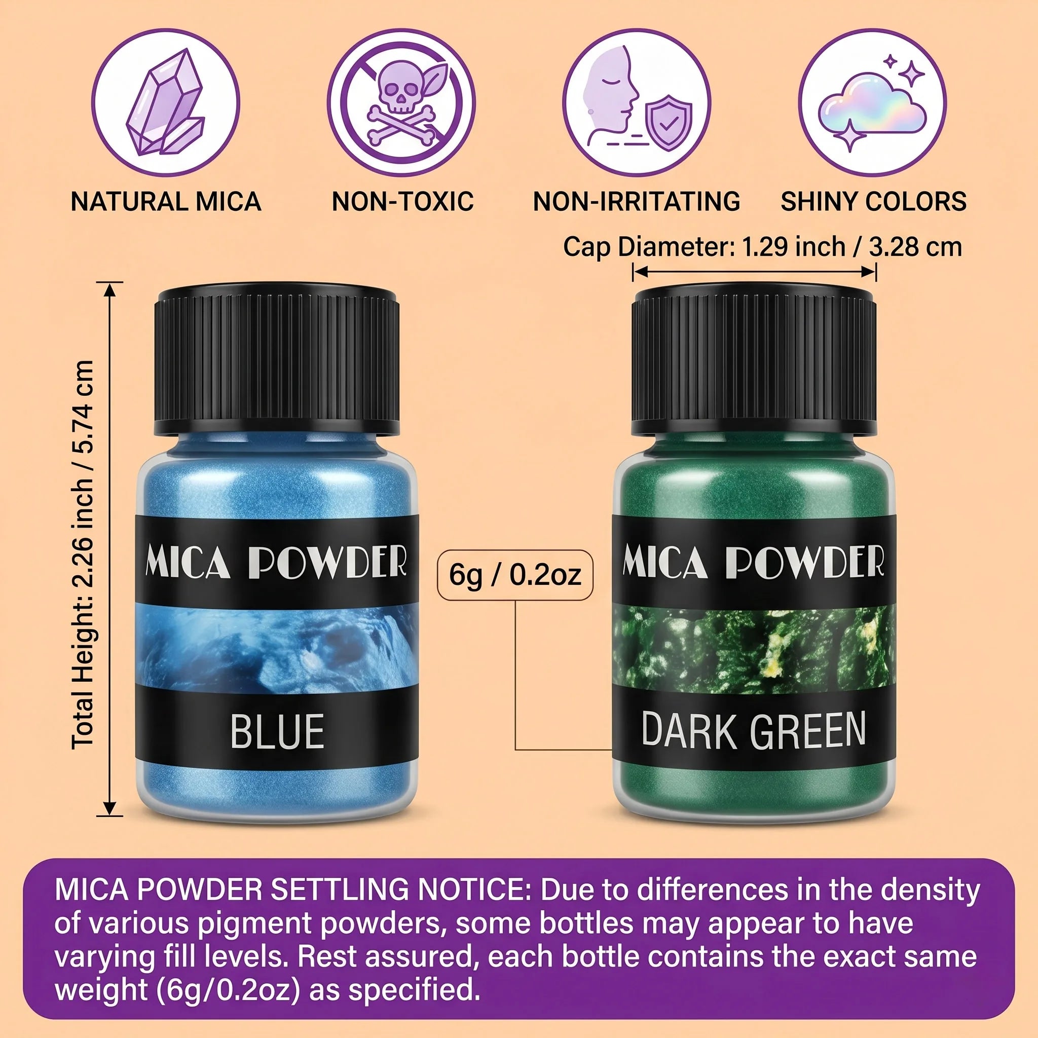 24Colors/Sets mica powder pigments, suitable for DIY resin, plaster, and candle molds; pearlescent resin pigments; jewelry-makin