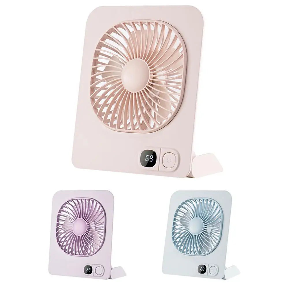 Portable Mini Desk Fan Table Power Display Ultra Quiet Hang Fan For Office Home USB Rechargeable Foldable Table Fan With 5 Gear