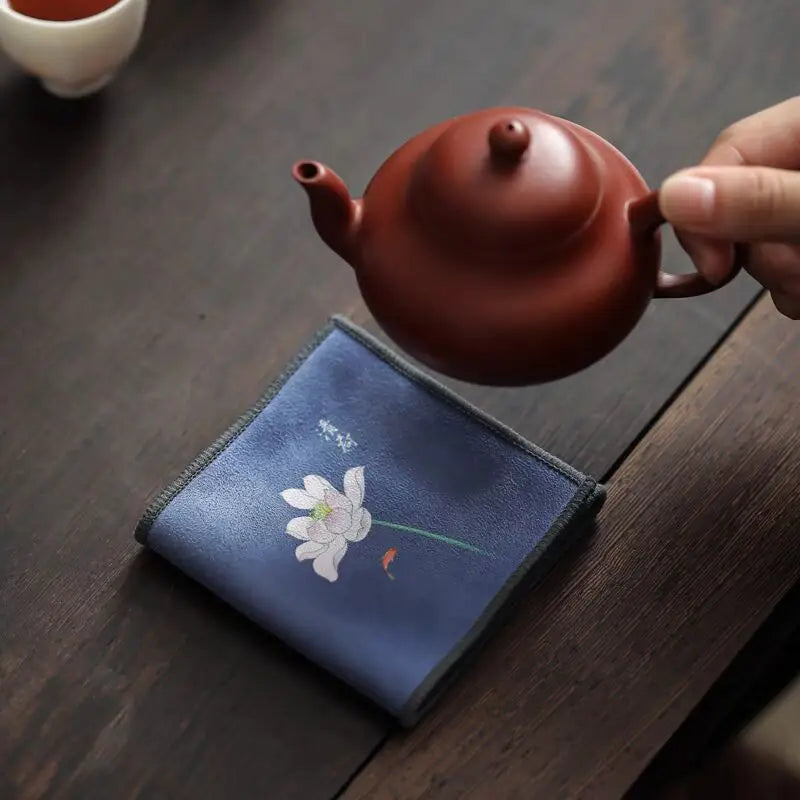 Double-sided tea towel, thickened tea cloth, absorbent towel, tea set, coffee table, tea tray, tea tablecloth, matcha table tea
