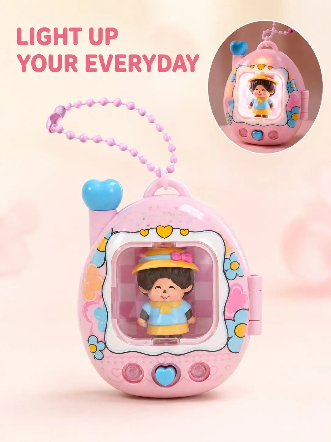 Monchhichi Led Light Up Keychain Cute Retro Y2K Bag Charm Tamagotchi Style Glowing Pendant Anime Gift For Teen Girls Backpacks