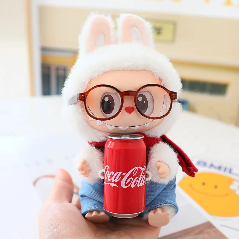 Labubu 6.5cm Glasses Accessories Transparent Plastic Glasses for 15-17cm Labubu Plush Doll DIY Toys for Labubu Sunglasses ﻿