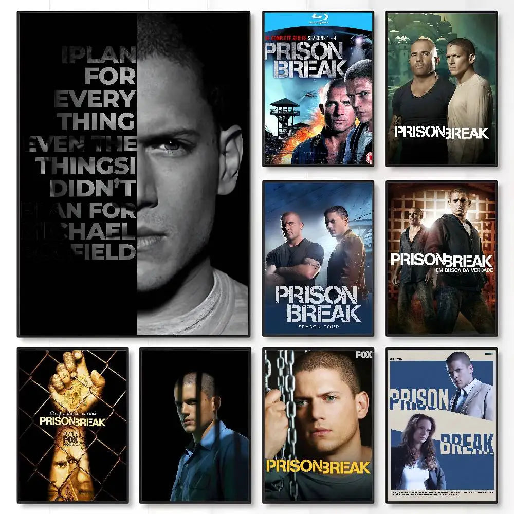 1PC TV P-Prison Break Poster Sticky Wall Art Printing Waterproof Home Living Bed Room Bar Aesthetic Decor
