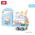 LOZ Street series dessert vending carts, lemon tea vending carts, model assembly, accessories, trolleys, parent-child assembly t