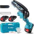 Seesii Mini Chainsaw Cordless 6-inch Handheld Electric Power Chain Saw for Garden Tools Tree Trimming Wood Cutting Best Gifts