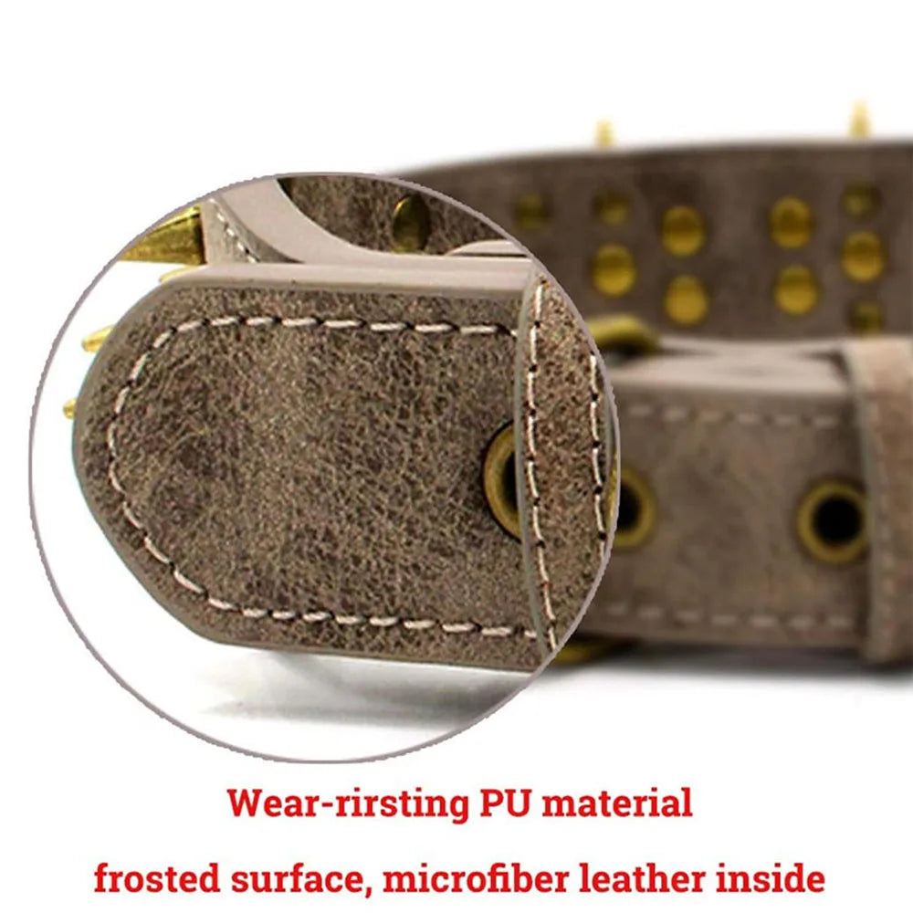 The Mighty Large Spiked Studded Dog Collar Protect Dog's Neck from Bites Durable & Stylish Dog Spike Collar for Mastiff Pitbull