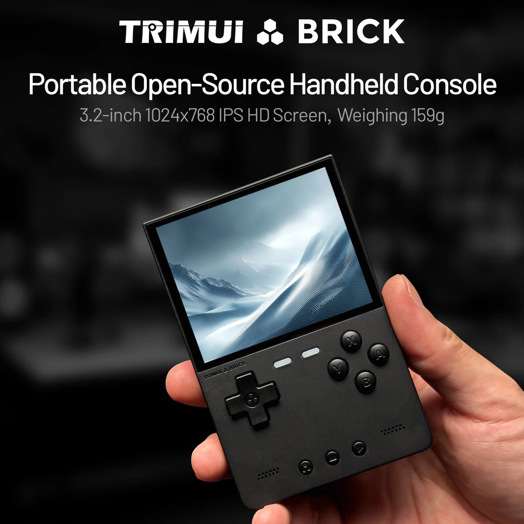 TRIMUI BRICK Handheld Game Console 3.2'' IPS Screen Linux System Trimui UI Metal Back Panel Key LED Lighting Free Keycap Gifts