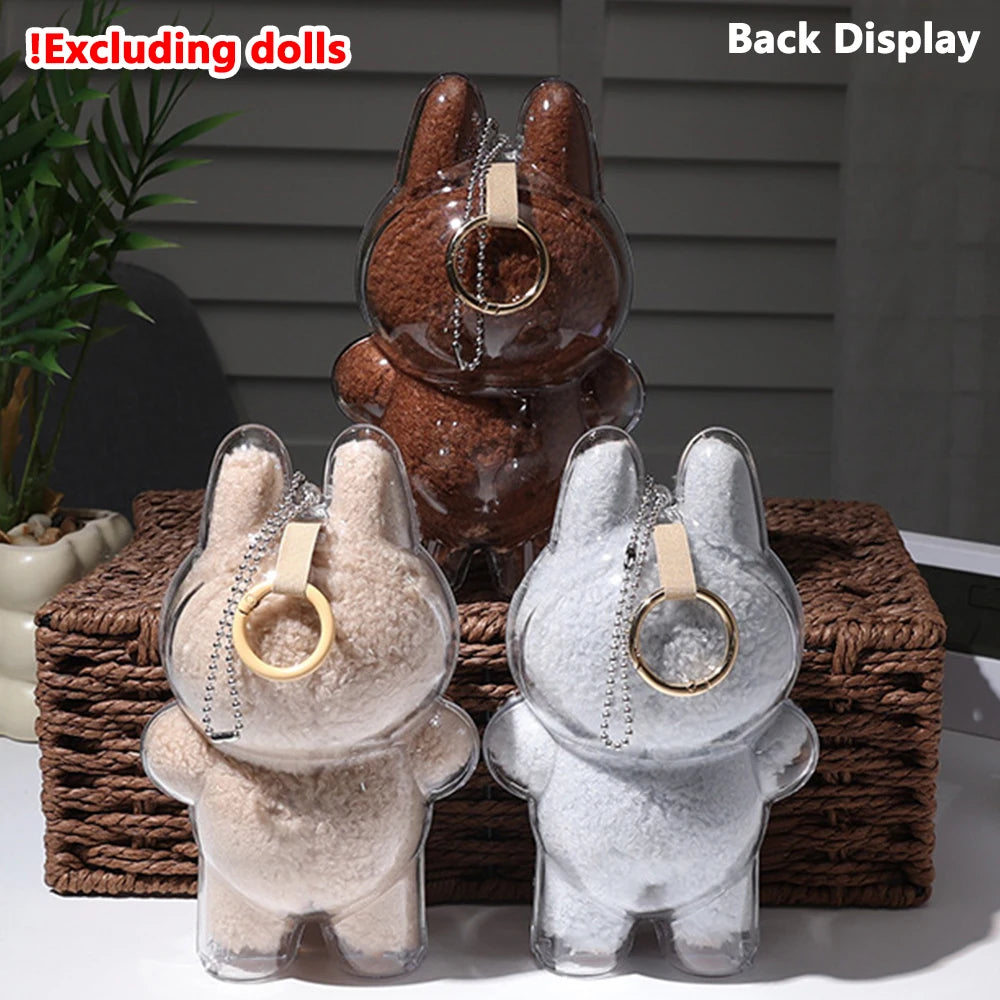 For Labubu  V1 V2 V3 Doll Case Transparent Protective Cover Dustproof Shell For Labubu 4.0 Case Storage Box Dolls Accessories