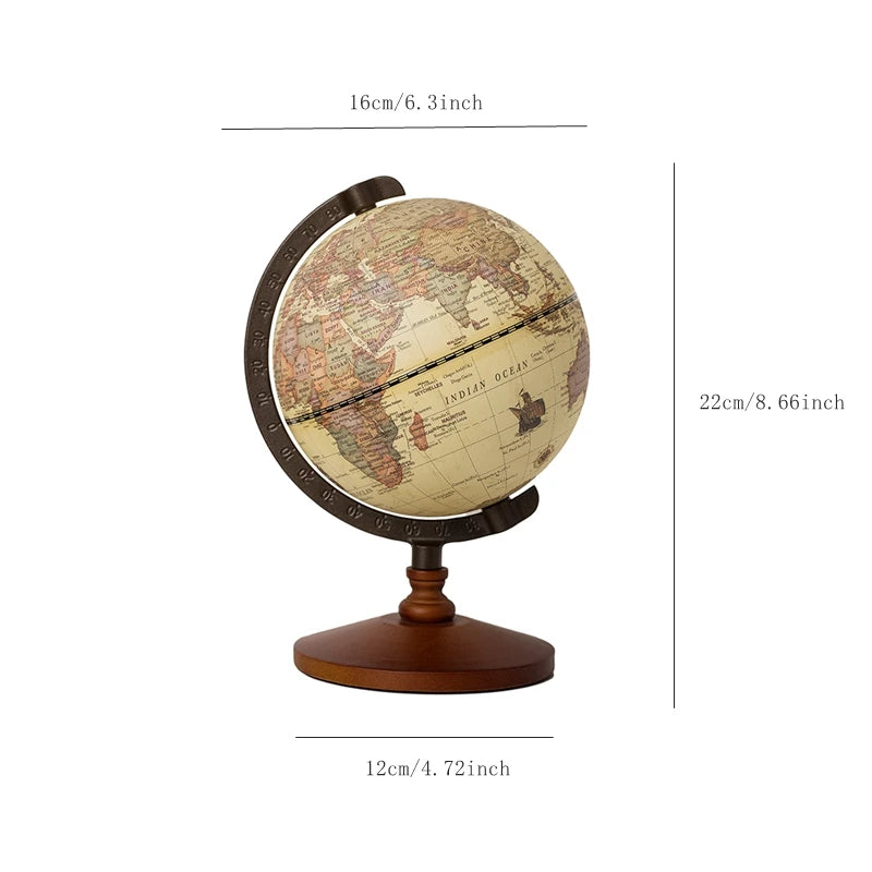 Vintage 5 Inch Earth Globe Geografia Globo Do Mapa Wooden decoration Home Ornaments