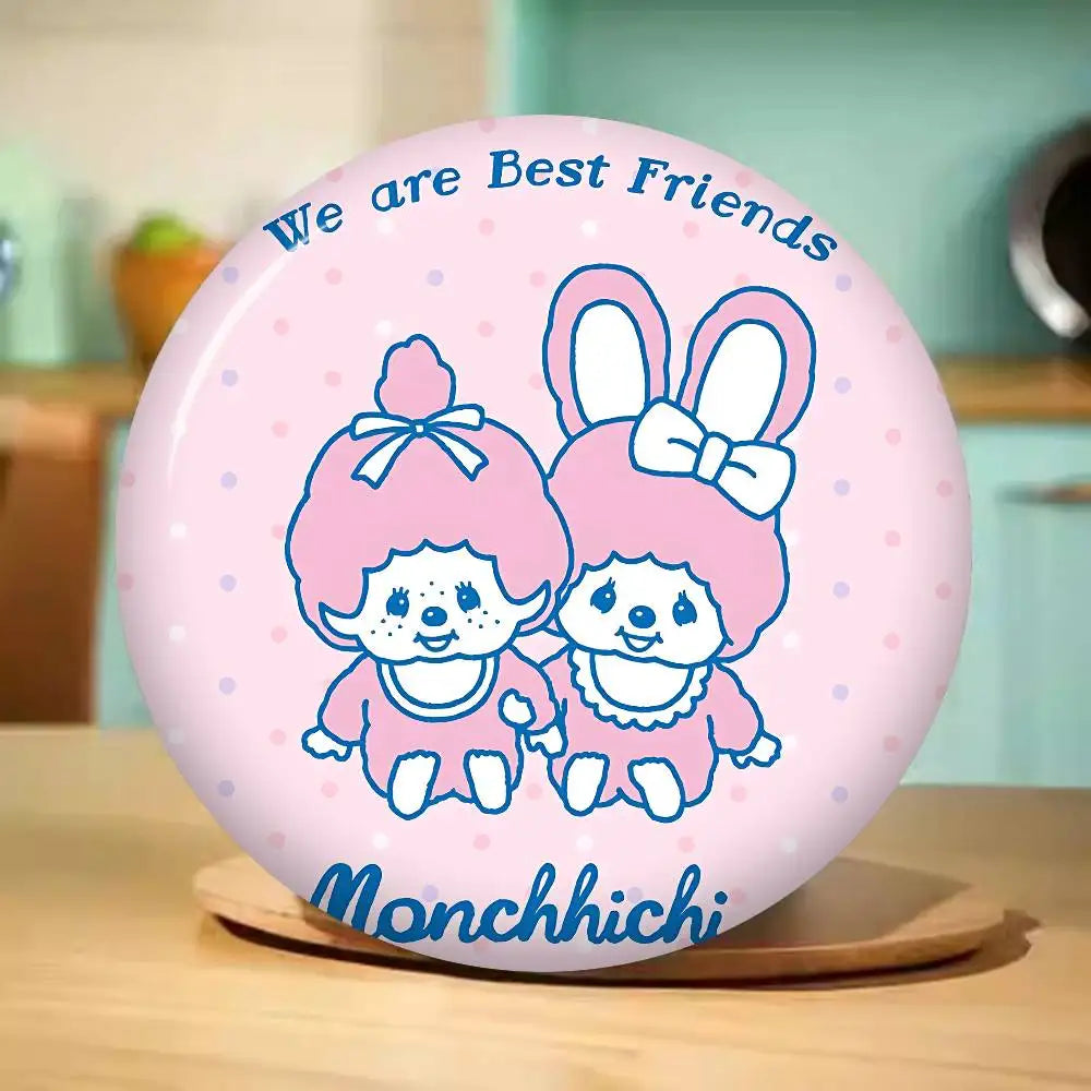M-Monchhichi Cute Anime Brooches Cute Cartoon  Badge Jacket Jeans Lapel Pin Gift Accessorie