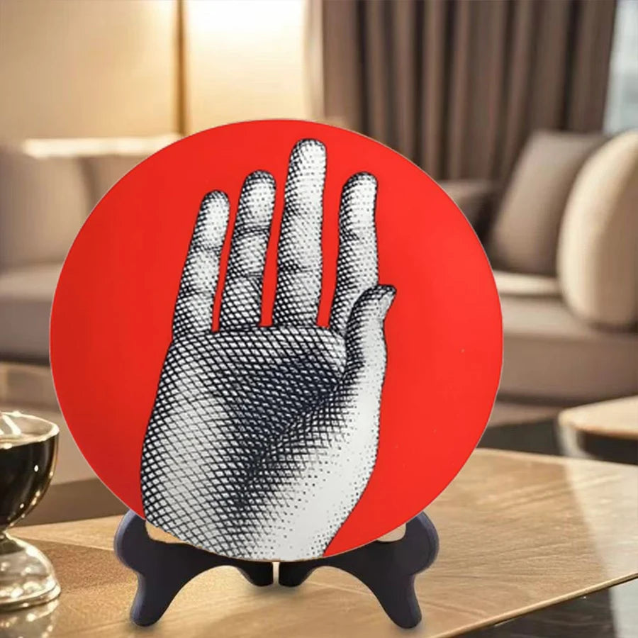 1 piece, red Italian style series - ceramic decorative panel, non food use, suitable for home, living room, holiday decoration