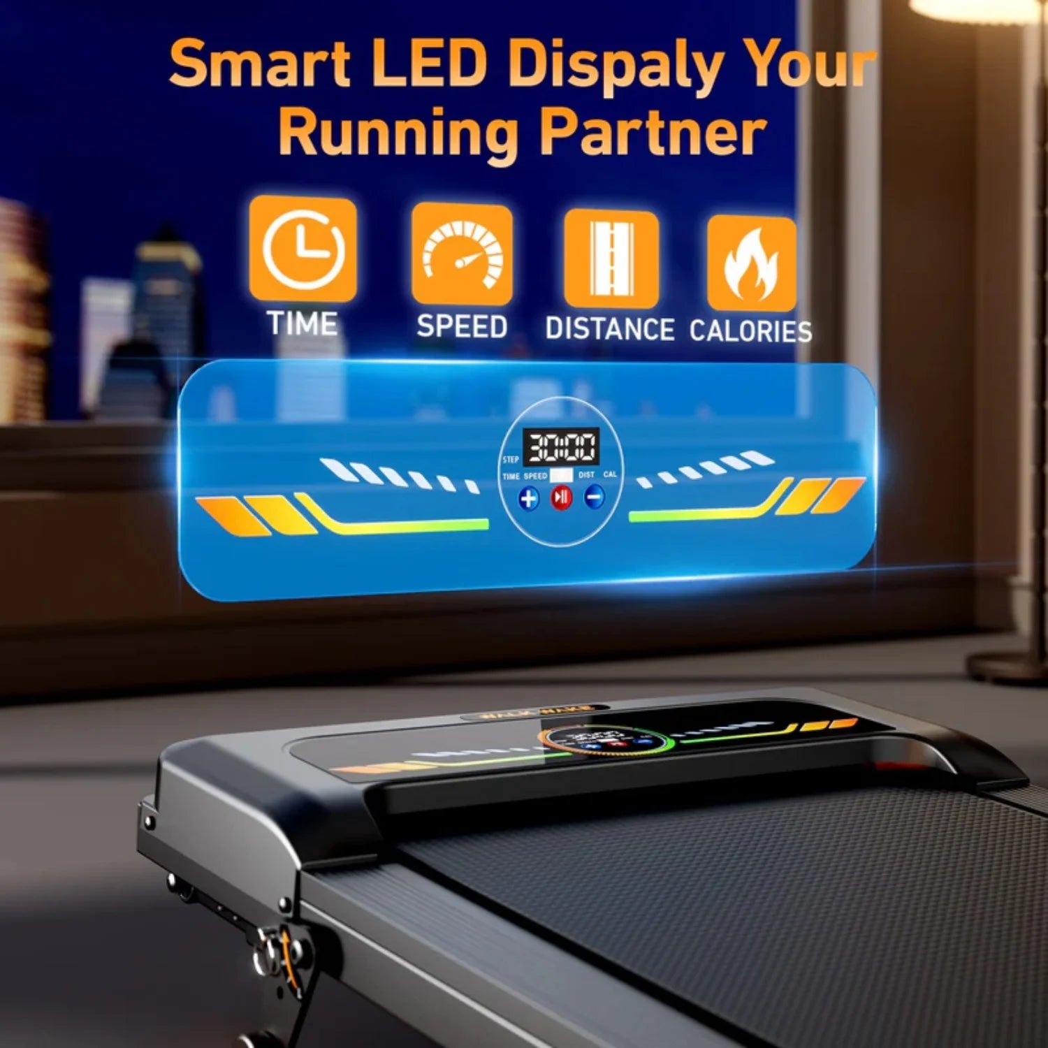 Portable Incline Walking Pad - 330lb Capacity, 2.5HP Under Desk Treadmill with LED Display & Remote Control