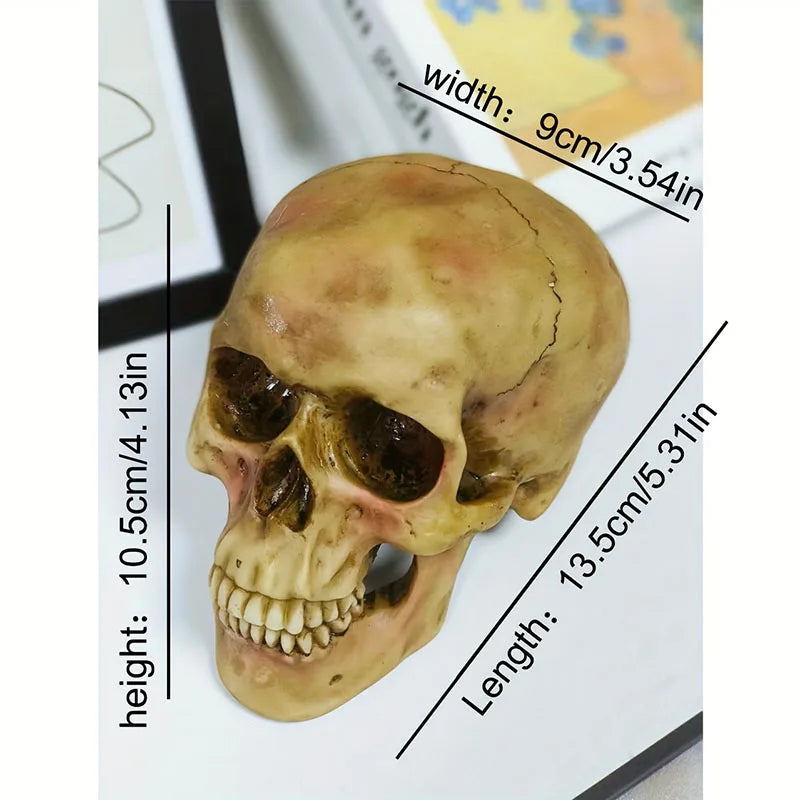 1:1 Simulated Resin Skull Decor - Gothic Halloween Centerpiece--Must-Have for Horror Enthusiasts and Halloween Party Planner
