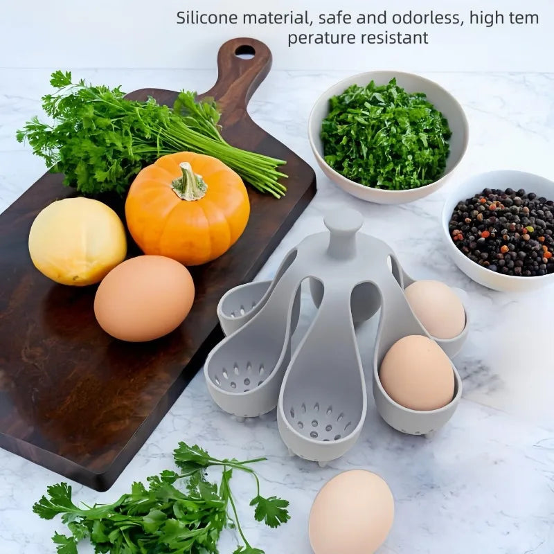 1/2pcs Silicone Egg Cooker High-Temperature Resistant Silicone Steaming Eggs Boiler for Home Quick Breakfast Prep Kitchen Tools