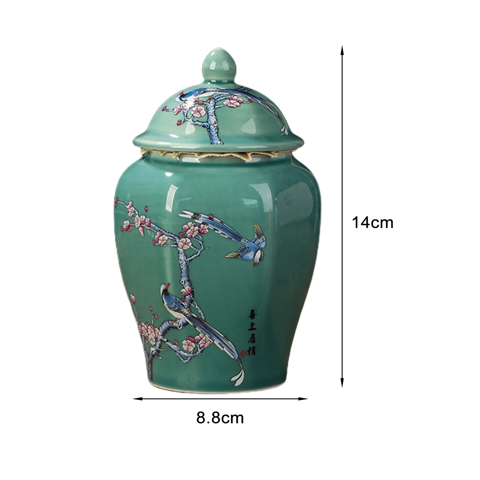 Vintage Bottle Vase Ceramic Ginger Jar with Lid Chinese Classical Decorative Jar Celadon Vase Storage Jars Candy Pots Home Decor