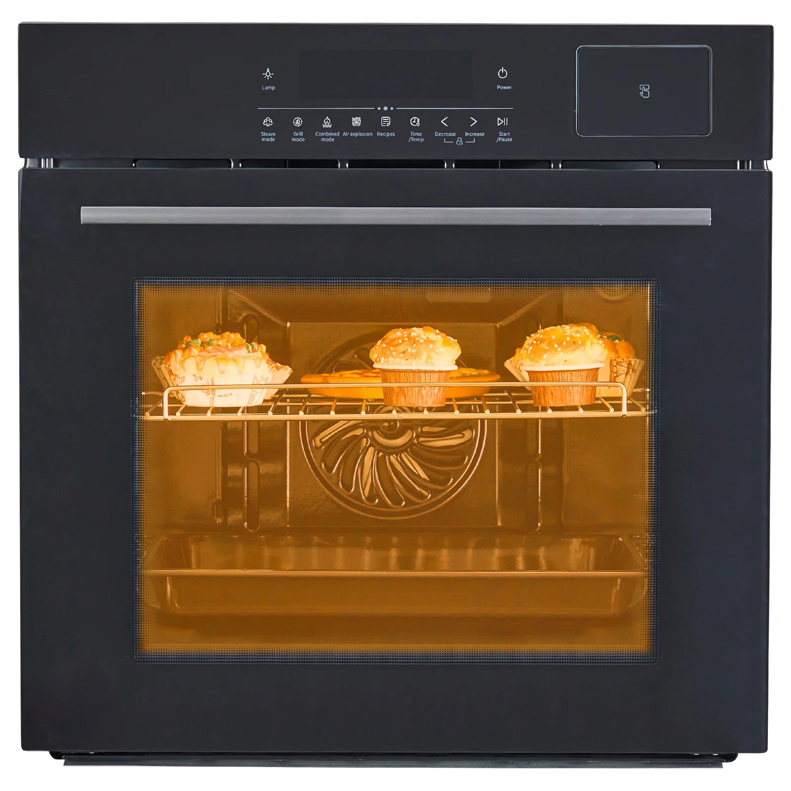 24" Electric Single Wall Oven, 8 Baking Modes, with Air Frying Function, 3000w, 3D Surround Heating with Timer, Touch Control