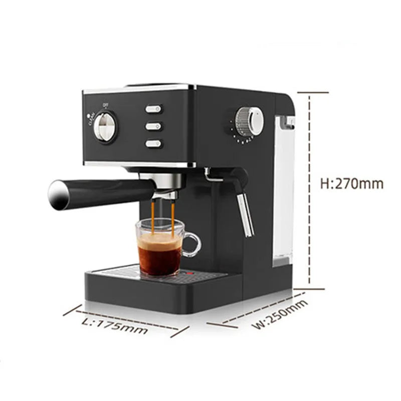 Home Semi-automatic Espresso Machine Small Coffee Machine With Knob Control Milk Frother Electric Coffee For Office