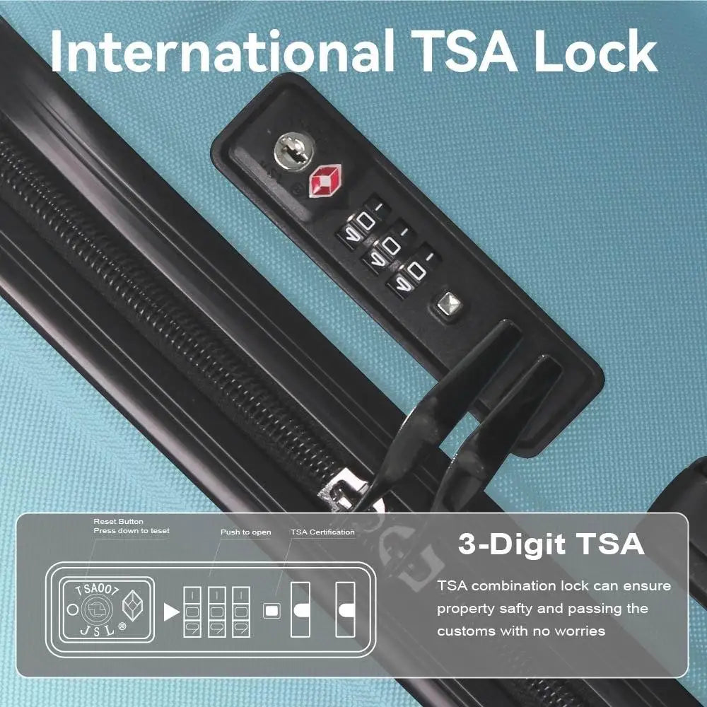 ABS Hardshell 3 Piece Luggage Set 20 24 28 Inch TSA Lock Spinner Wheels Lightweight Durable Suitcases Pink