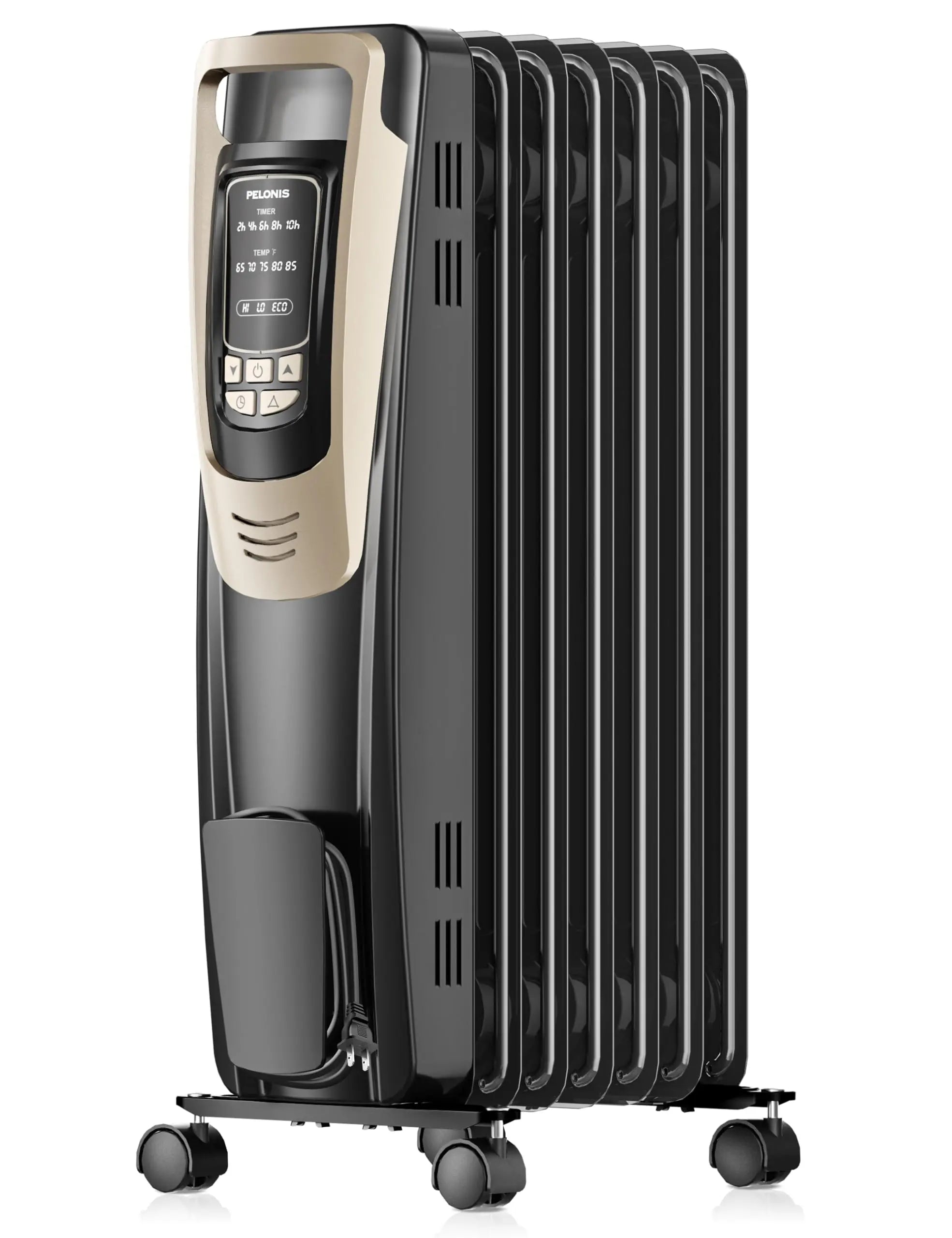 Energy Efficient Radiator Heater, 5 Settings Remote Control Champagne Indoor