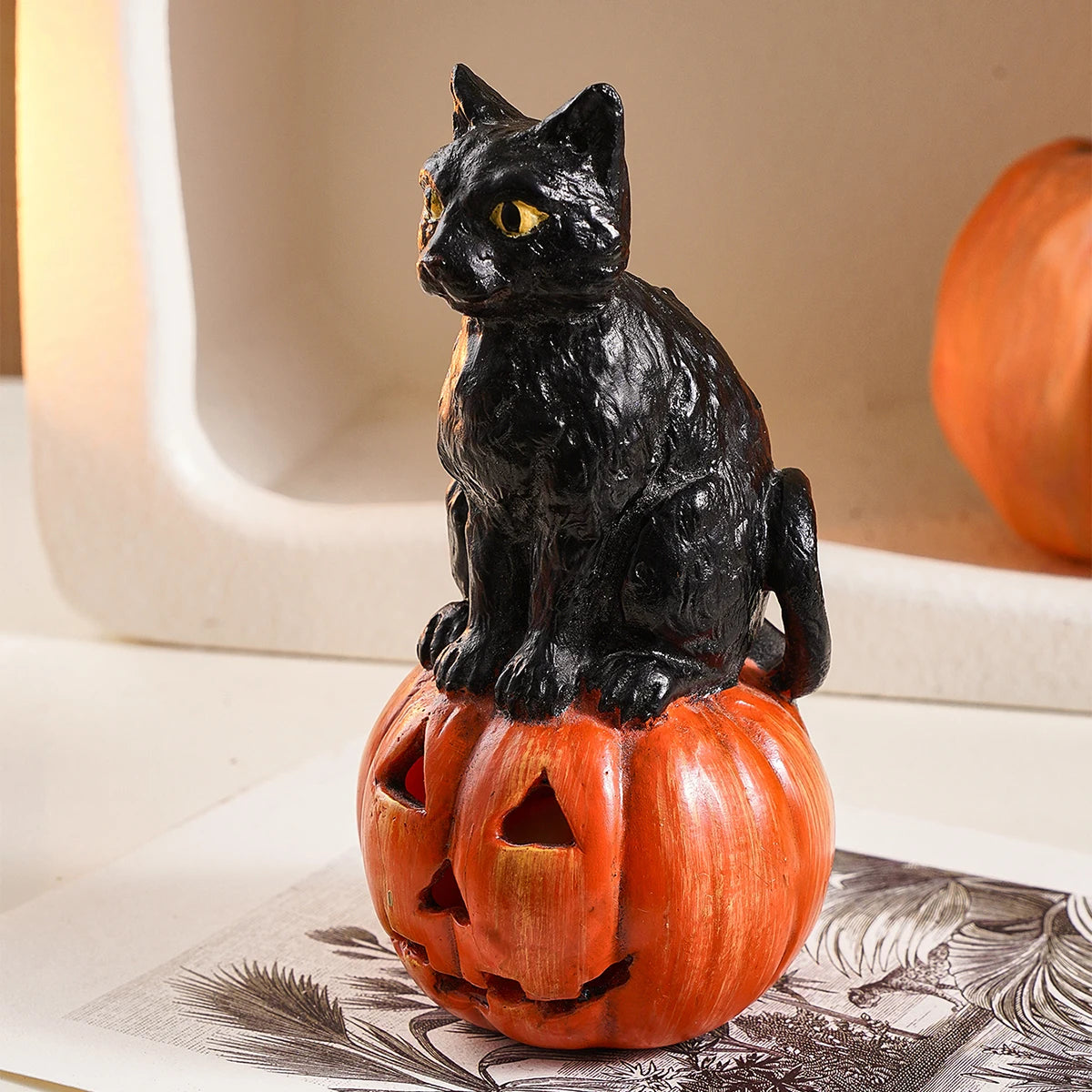 1PC,Halloween Decor Creative Black Cat squatting Shape Home decoration ornament