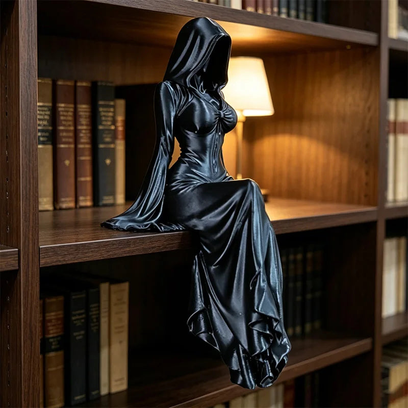 3D Printed Skeleton Lady Statue Gothic Art Figurine Home Desktop Ornament Halloween Decor Collectible Craft Gift