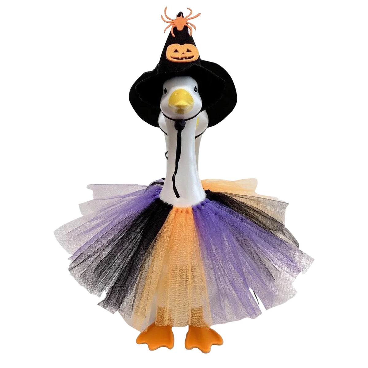 23 Inch Halloween Porch Goose Outfits Witch Hat Skirt Cute Porch Goose Costume for Cement Goose Fall Outdoor Garden Yard Patio