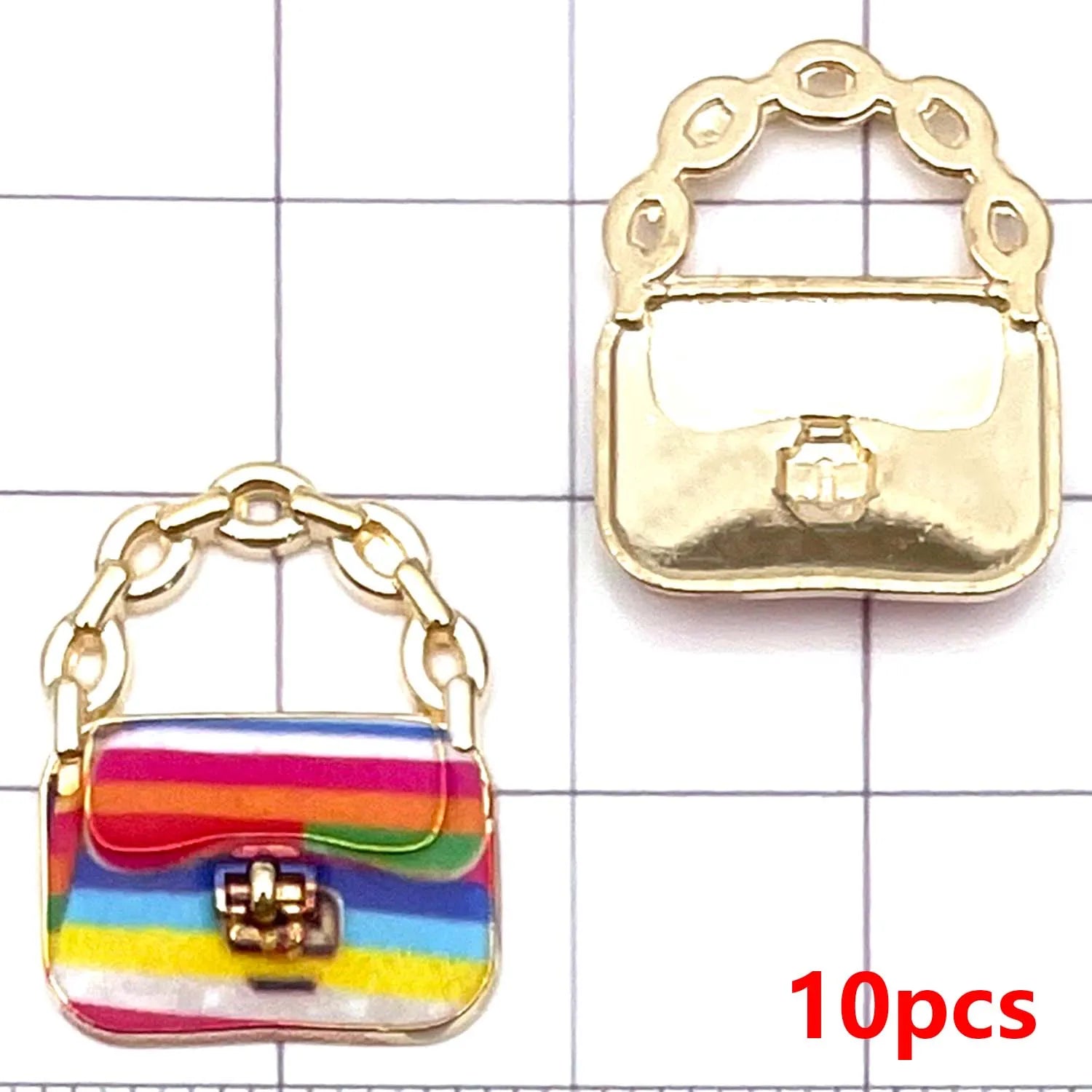10pcs Colorful Fashion Women's Handbag Charms Alloy Pendants for DIY Bracelets Necklaces Earrings Jewelry Making Accessories