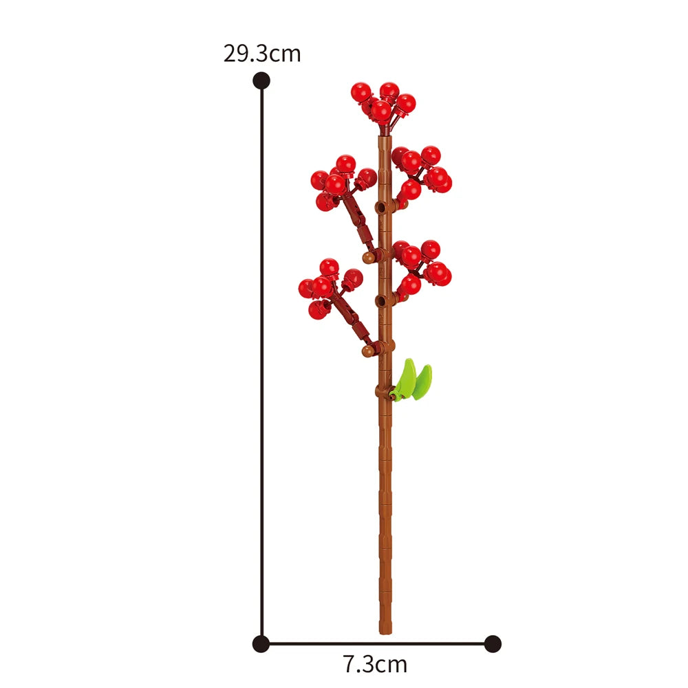 Creativity Potted Plants Bouquet Rose Lily Flower Home Desk Plant Decoration Assemble Building Blocks Bricks Toys Girls Gift