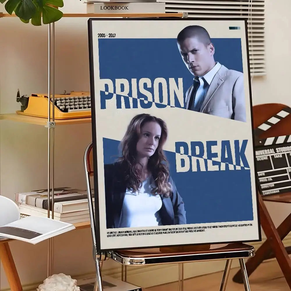 1PC TV P-Prison Break Poster Sticky Wall Art Printing Waterproof Home Living Bed Room Bar Aesthetic Decor