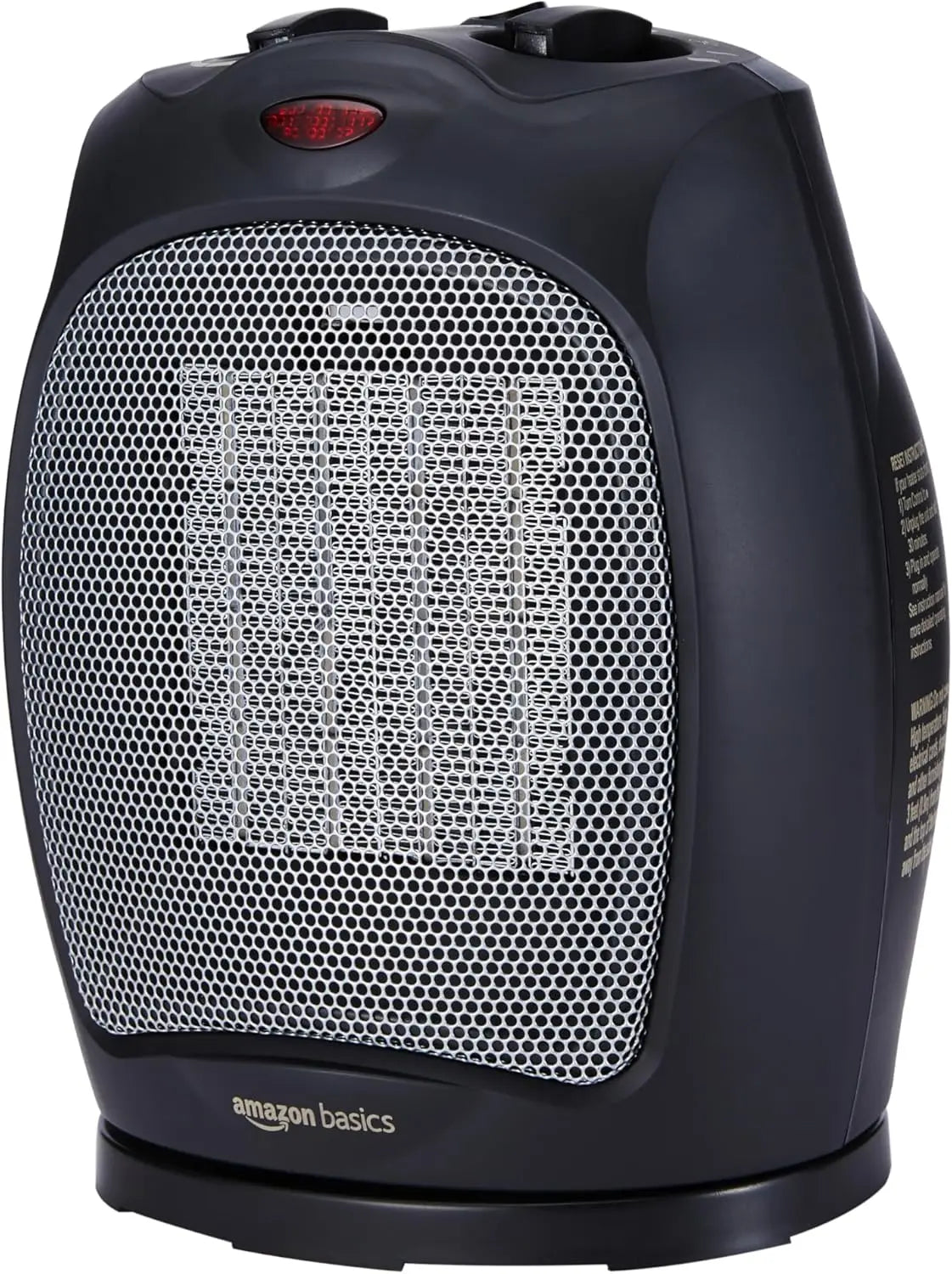 Portable Ceramic Space Heater with Overheat & Tip-Over Protection, Thermostat, 1500W, Compact Black Design for Indoor Heating