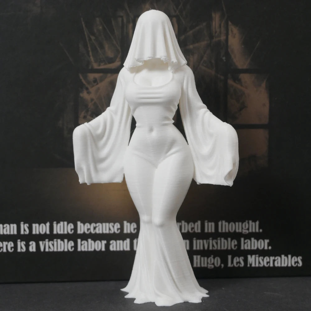 A 12cm ghost ornament, 3D printed white dress ghost decoration, funny Halloween indoor and outdoor decoration