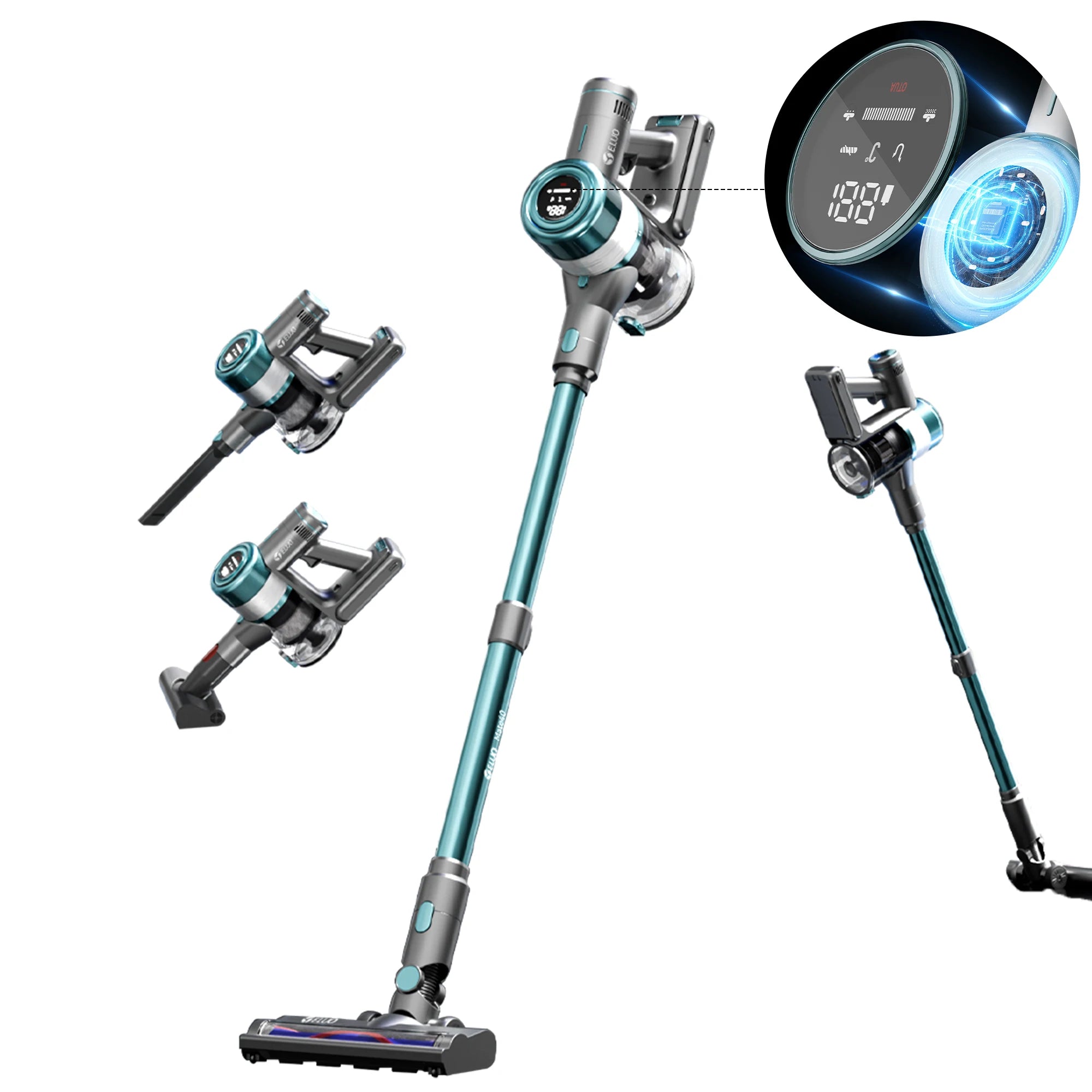 Cordless Vacuum Cleaner, 6-in-1 Stick Vacuum with 400W Suction,Rechargeable Vacuum Handheld Vacuum for Pet Hair/Carpet/Floor