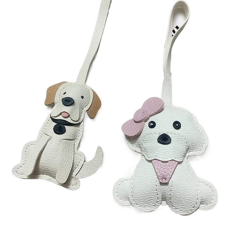 [HS][HS]1Pc New Cute Bichon Frise Labrador Retriever Dog Charms Cute DIY Lanyard Leather Dog Bag Charms