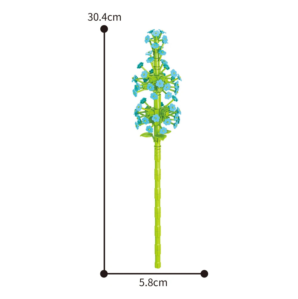 Creativity Potted Plants Bouquet Rose Lily Flower Home Desk Plant Decoration Assemble Building Blocks Bricks Toys Girls Gift