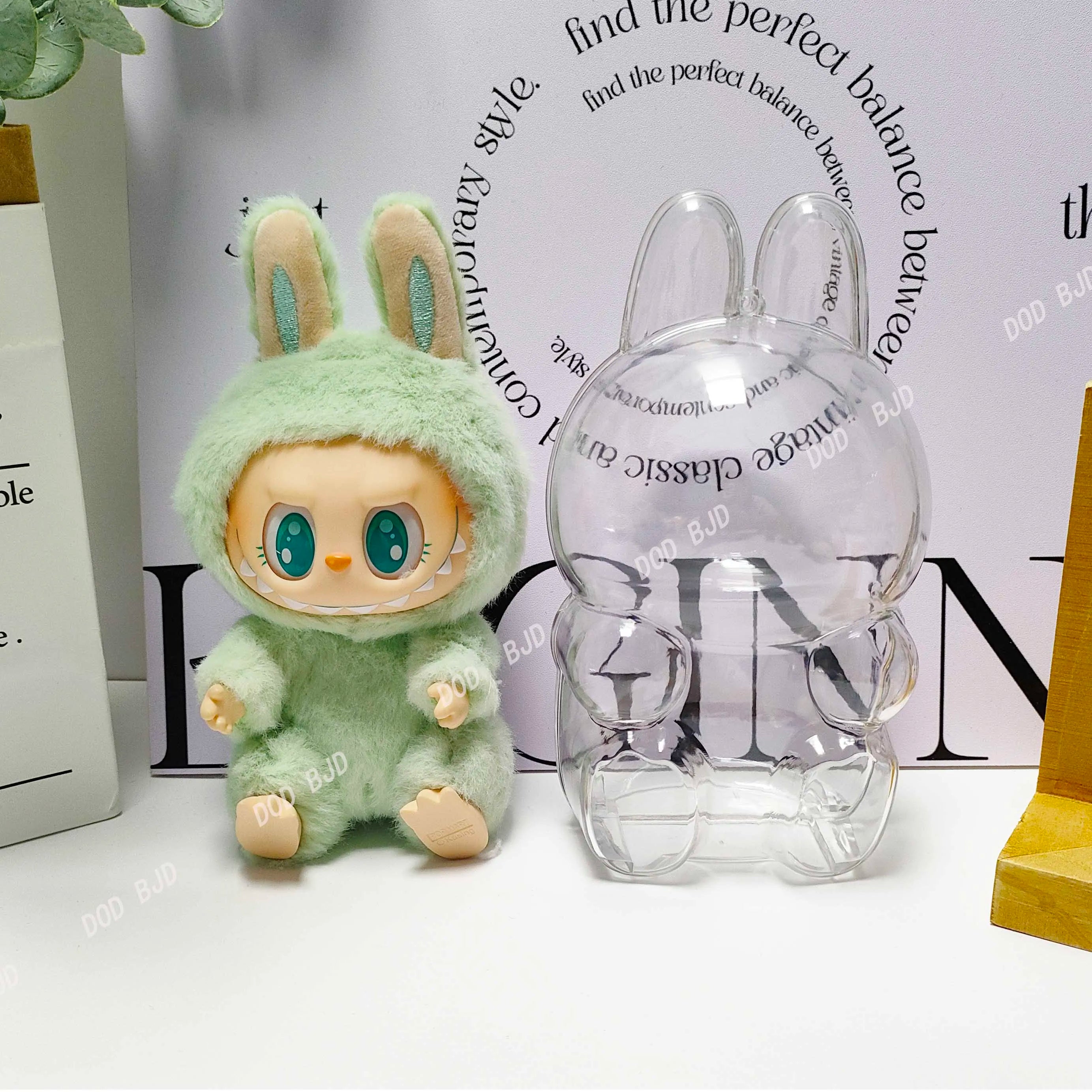 15cm 17cm Labubu Transparent Protective Shell Labubu V1 Macaron  Labubu V2  have a seat Doll Accessores