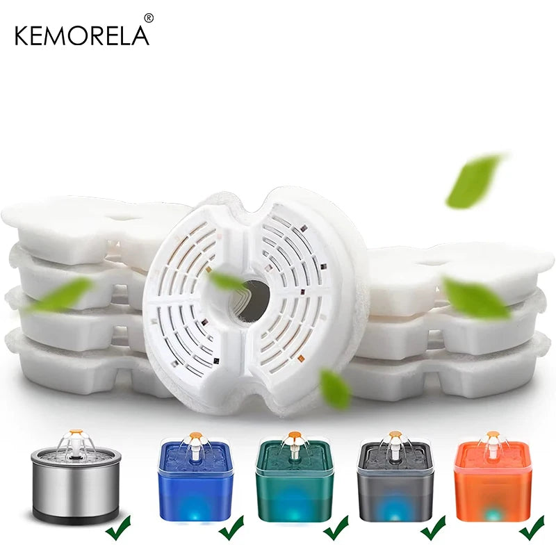 4/8PCS Cat Water Fountain Activated Carbon Replacement Filter  Multiple Filtration Pet Water Fountain Replacement Filters