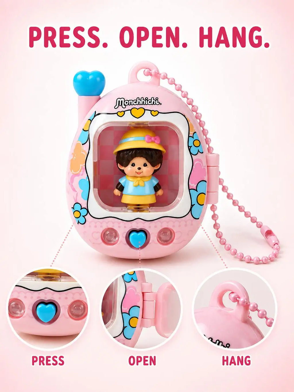 Monchhichi Led Light Up Keychain Cute Retro Y2K Bag Charm Tamagotchi Style Glowing Pendant Anime Gift For Teen Girls Backpacks