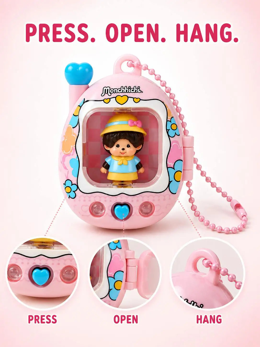 Monchhichi Led Light Up Keychain Cute Retro Y2K Bag Charm Tamagotchi Style Glowing Pendant Anime Gift For Teen Girls Backpacks